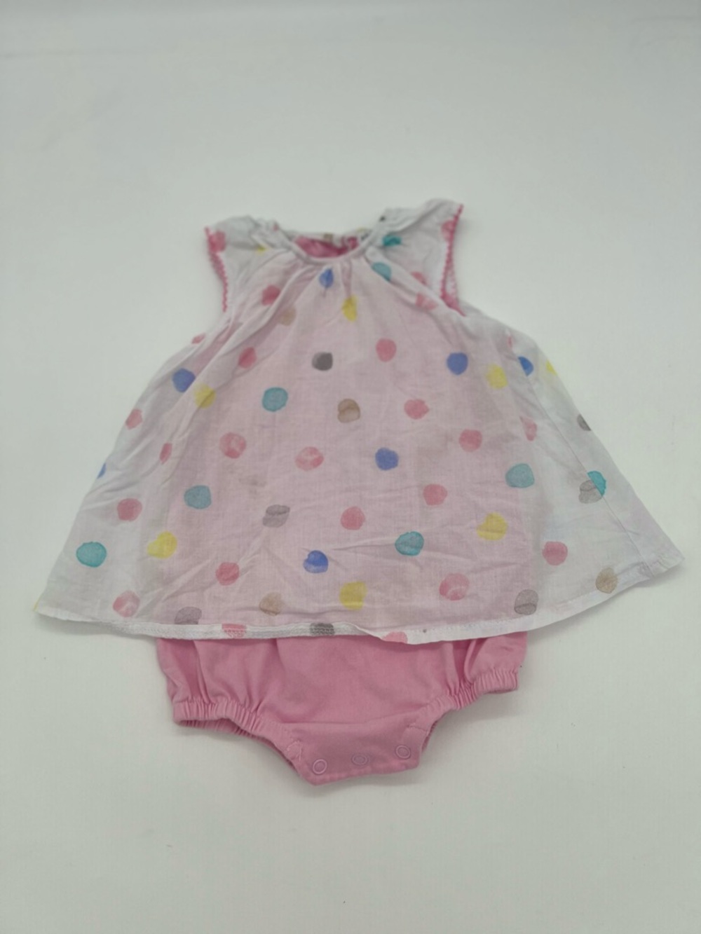 Absorba Paris Baby Girl Pink Polka Dot Multicolor Dress 3-6 Months